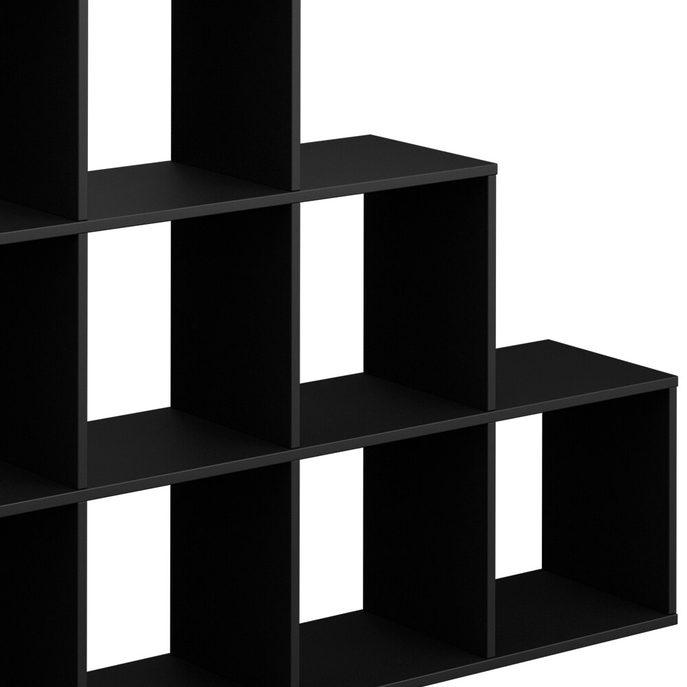 Vicco Treppenregal Raumteiler Bücherregal 9 Fächer Schwarz Stufenregal Regal