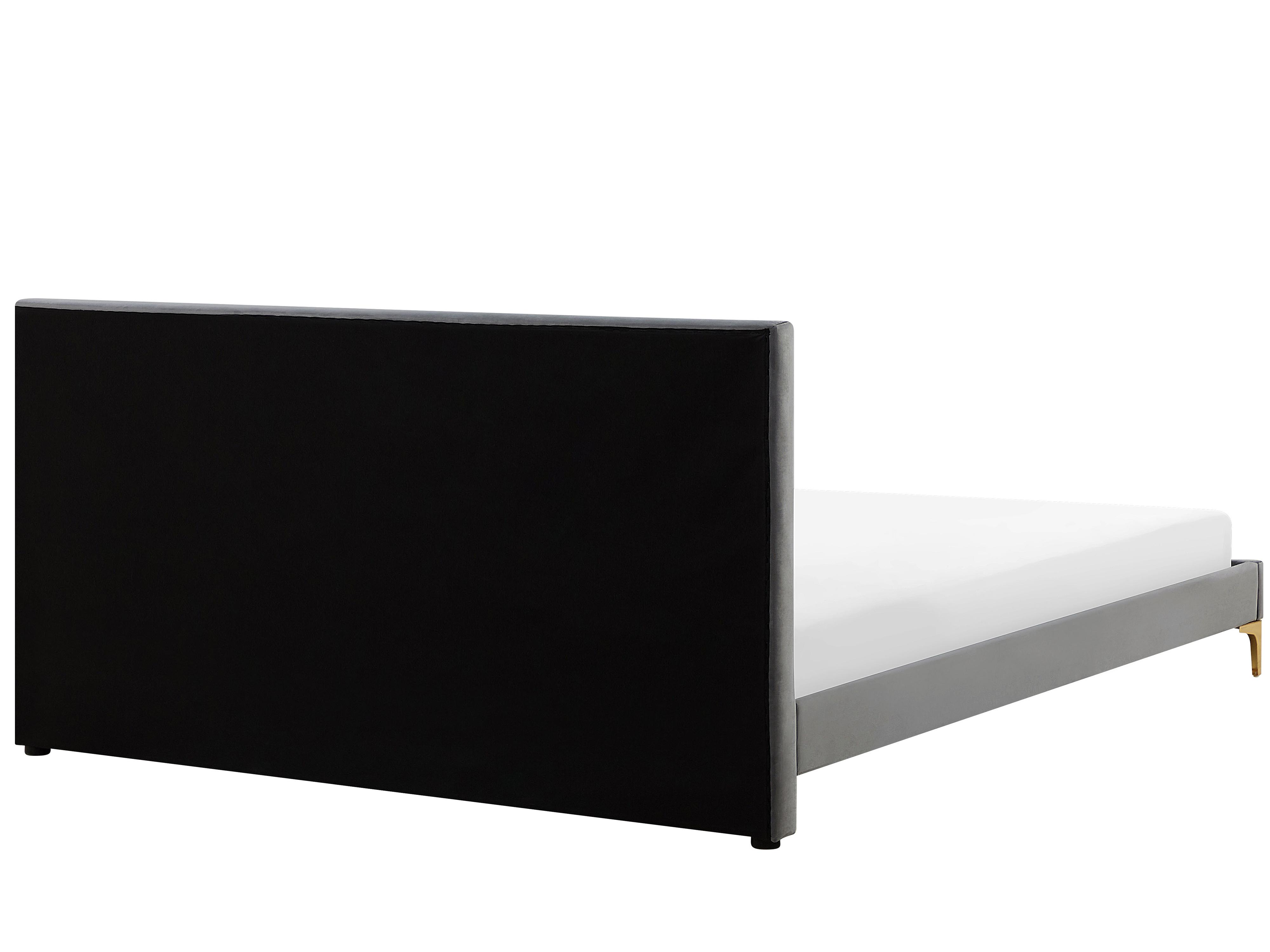 Bed Fluweel LIMOUX 180 x 200 cm Grijs