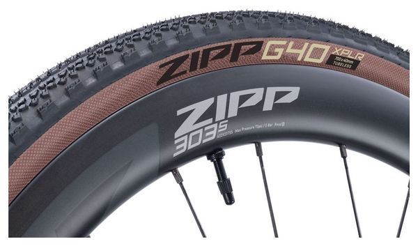 Pneu Gravel Zipp G40 XPLR 700 mm Tubeless Ready Souple Flancs Beiges