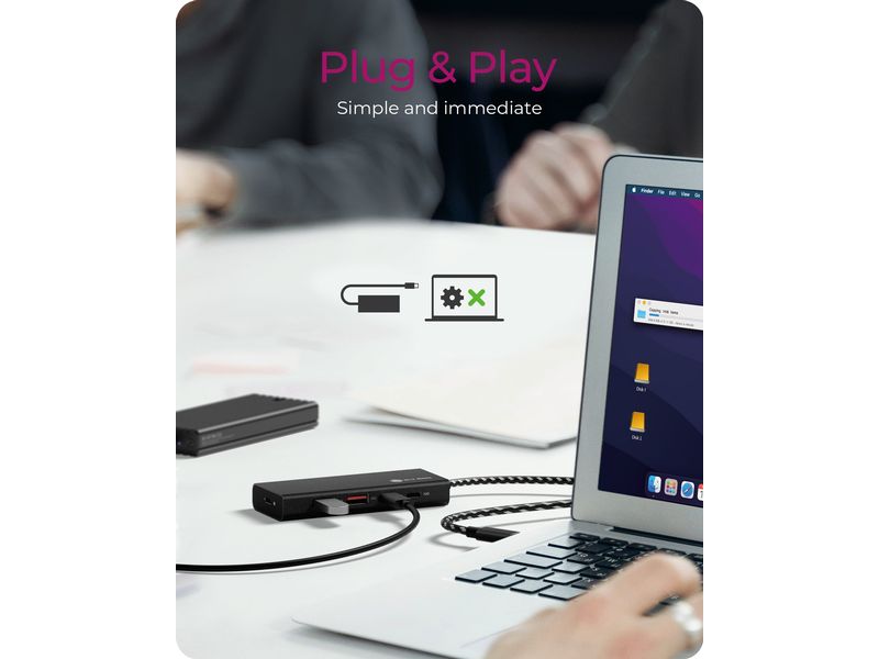 ICY BOX USB-Hub 4-Port Hub IB-HUB1436-CPD 4-Port Hub mit USB 3.2 Gen 2 Type-C Anschluss und PD 100 W