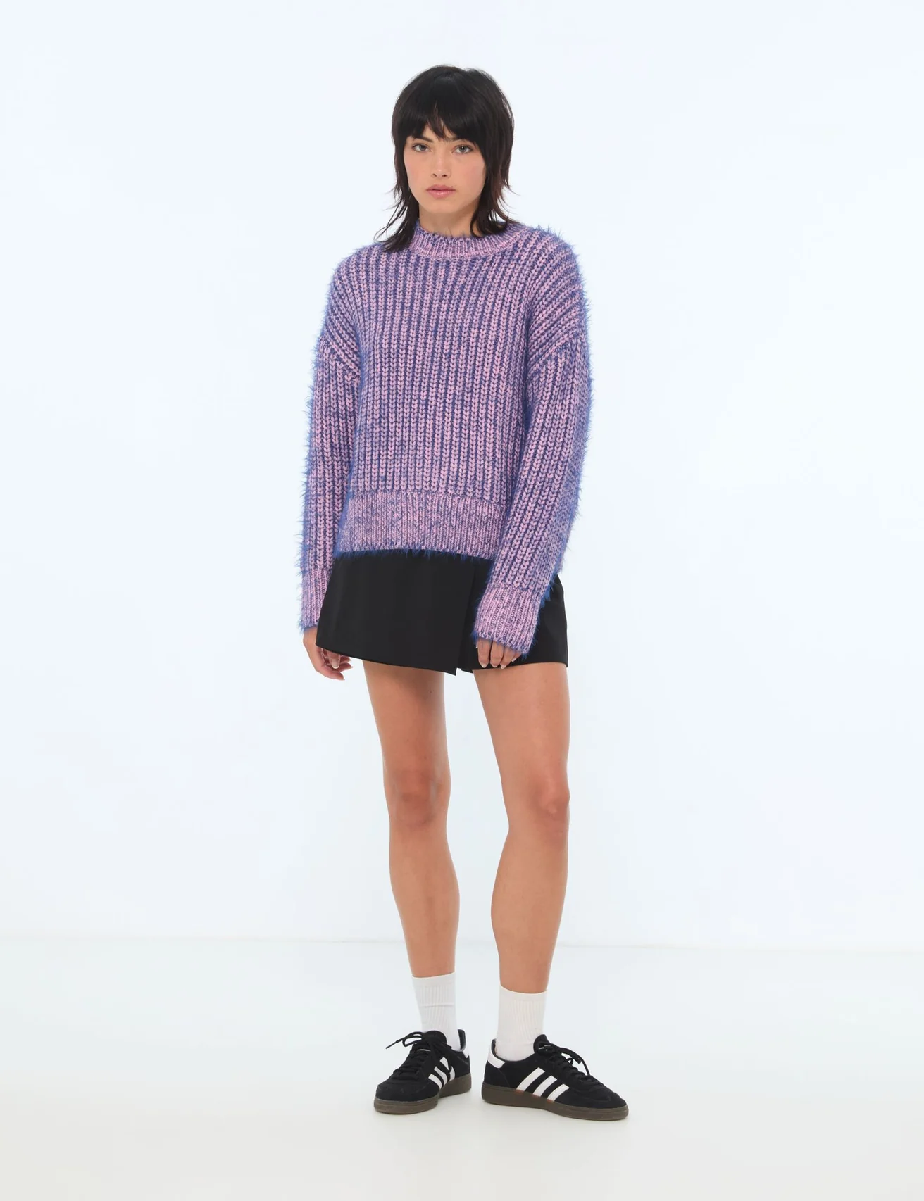 Pull maille tressée lavande