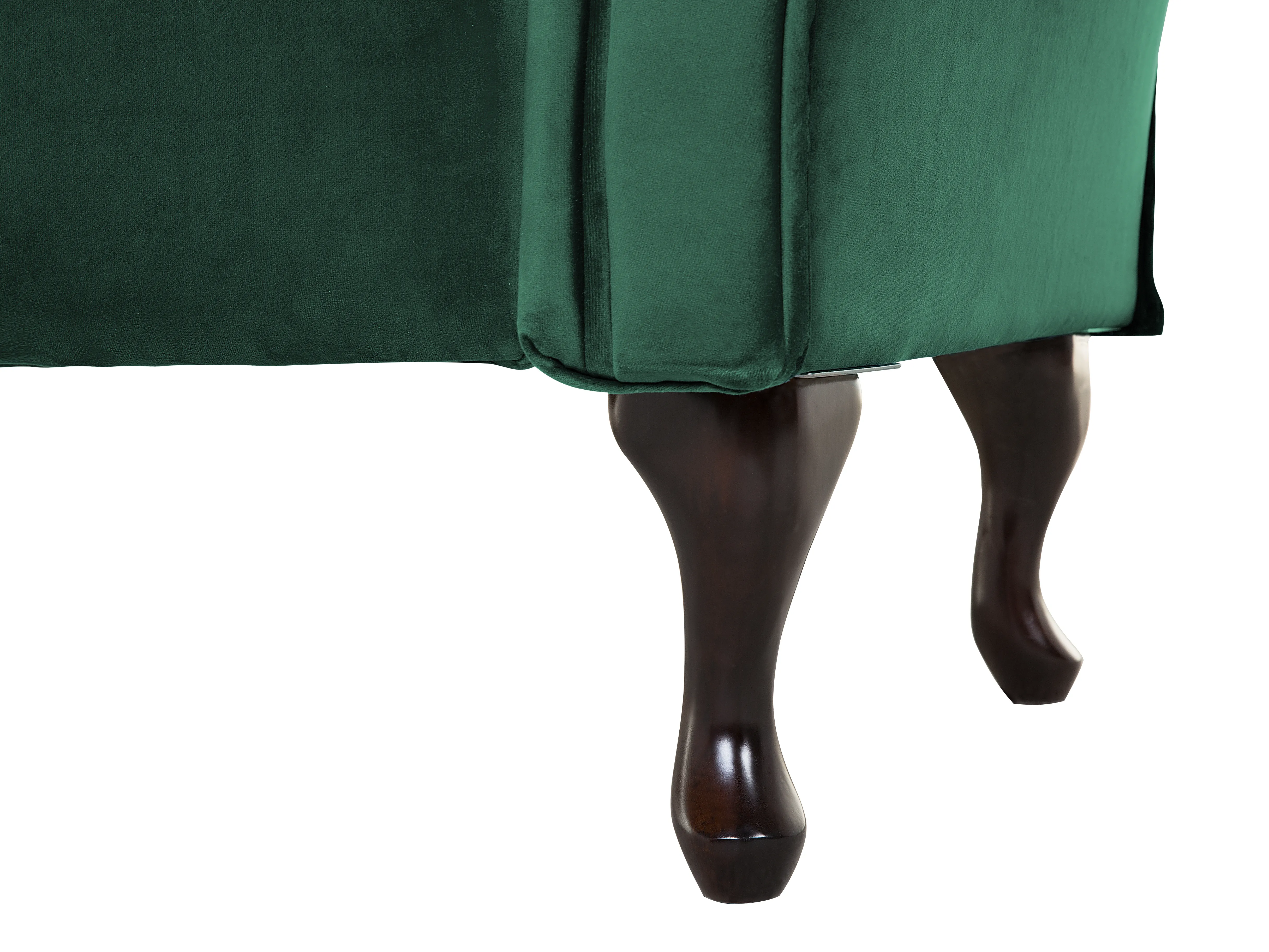 Linkszijdige chaise longue LATTES Fluweel Donkergroen