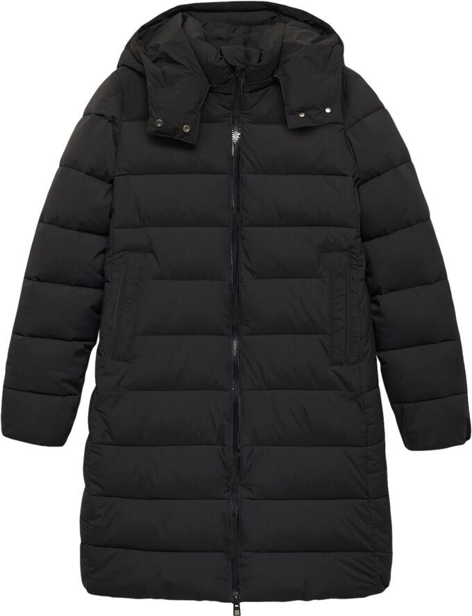 MANGO Water-repellent quilted coat Black