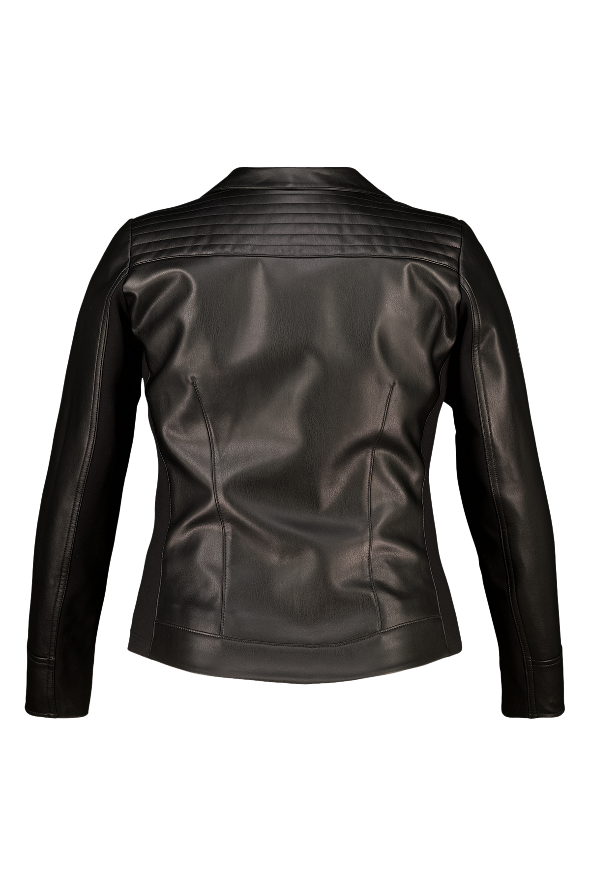 Leerlook jasje met zilveren details Zwart
