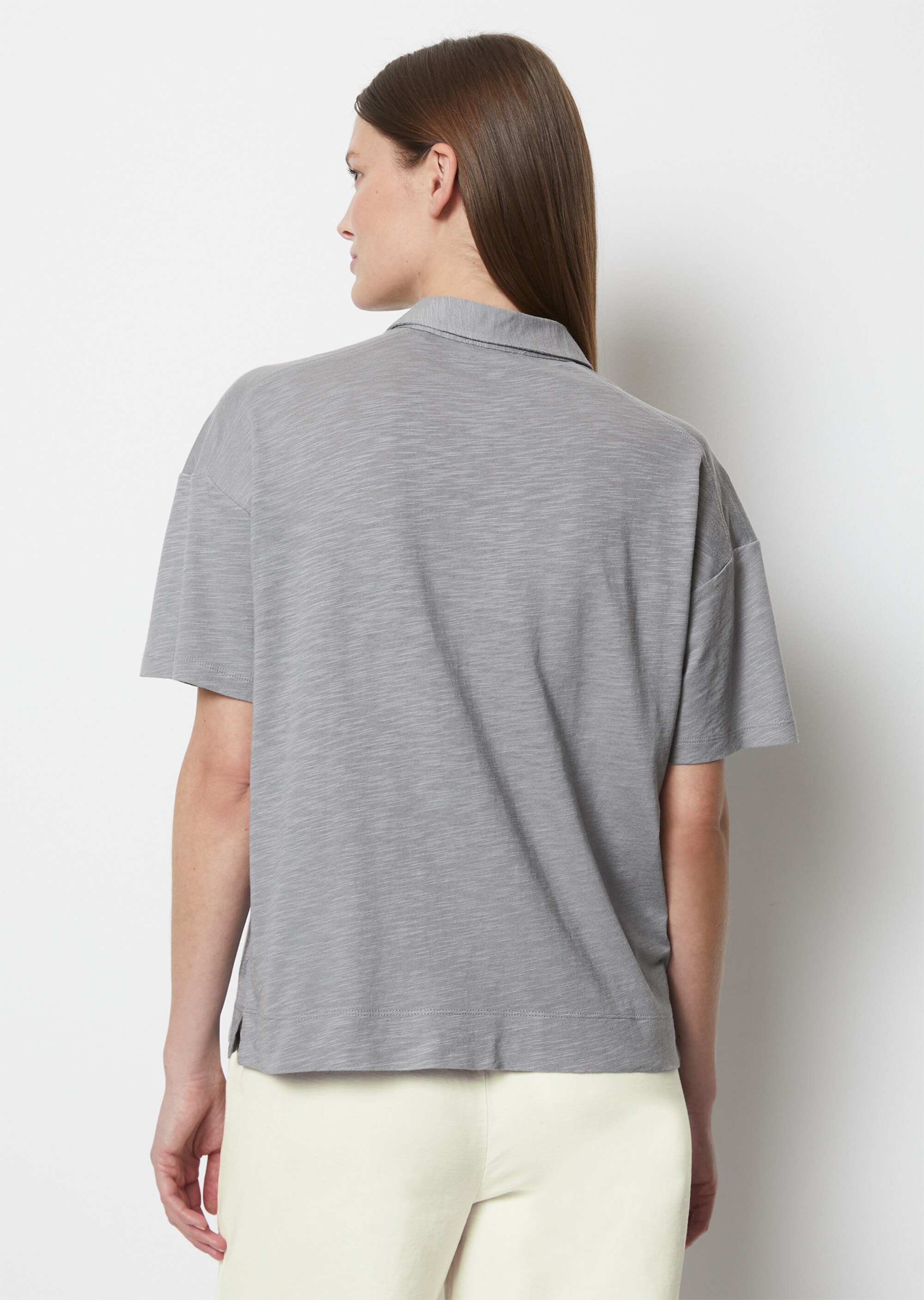 Polo-T-Shirt regularaus Organic Cotton-Viskose-Mix