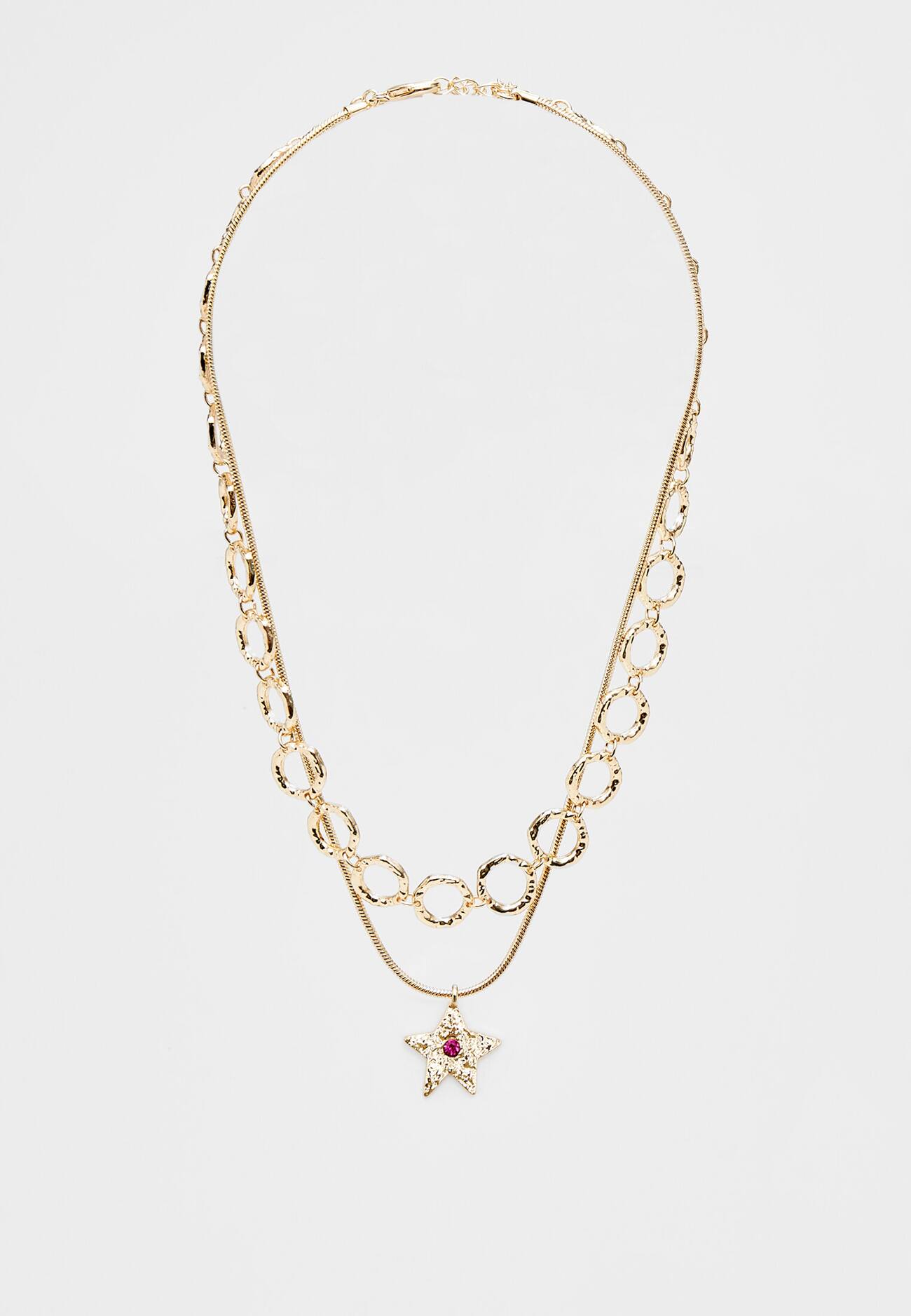 Conjunto de 2 colares com pingente de coração