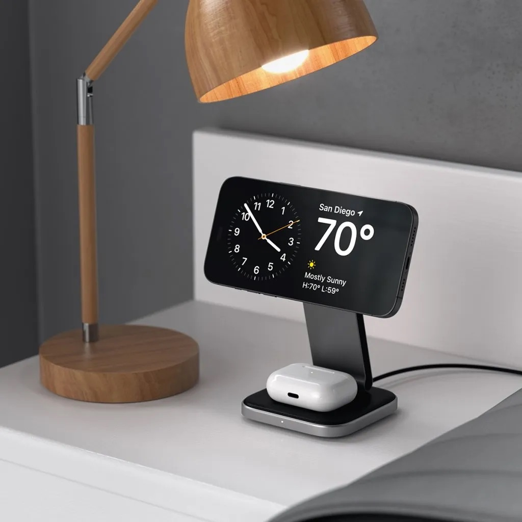 (15W) 2in1 MagSafe Ladegerät Qi2 Wireless Charger für Apple iPhone / Apple Airpods Ladestation (ST-Q21FM) - Space Gray