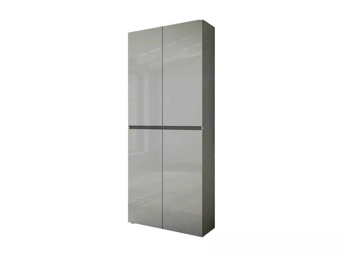 Meuble à chaussures Alberton, Meuble à chaussures, Armoire d'entrée polyvalente, Rangement pour chaussures, Made in Italy, 80x34h200 cm, Gris