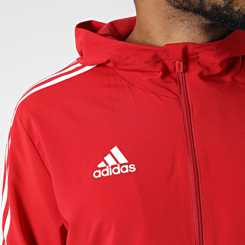 Veste Zippée Capuche A Bandes GP4965 Rouge