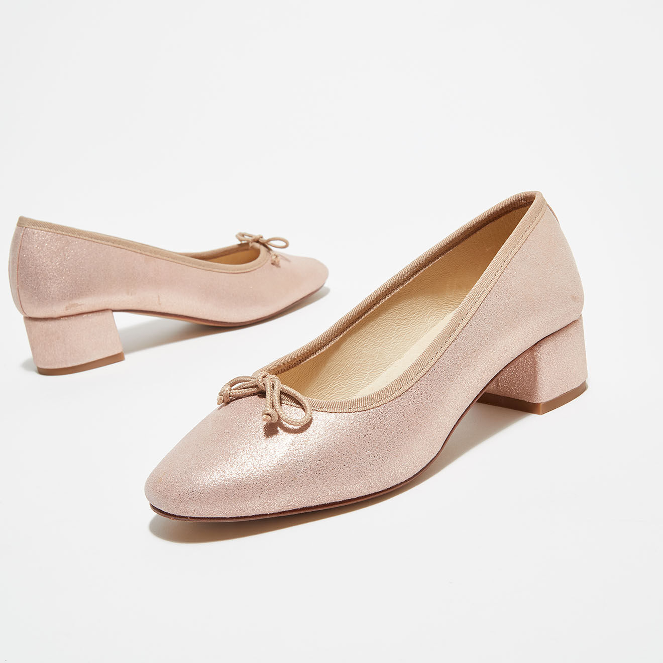 Quartier Latin Ballerines en Cuir Irisé Diane roses  - Talon 3.5 cm