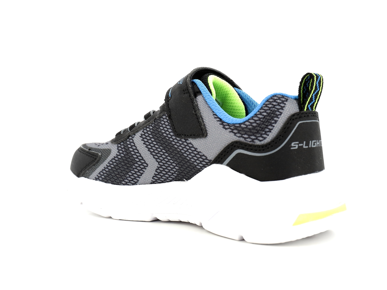 Skechers-401660L Matières combinées Noir-Bleu
