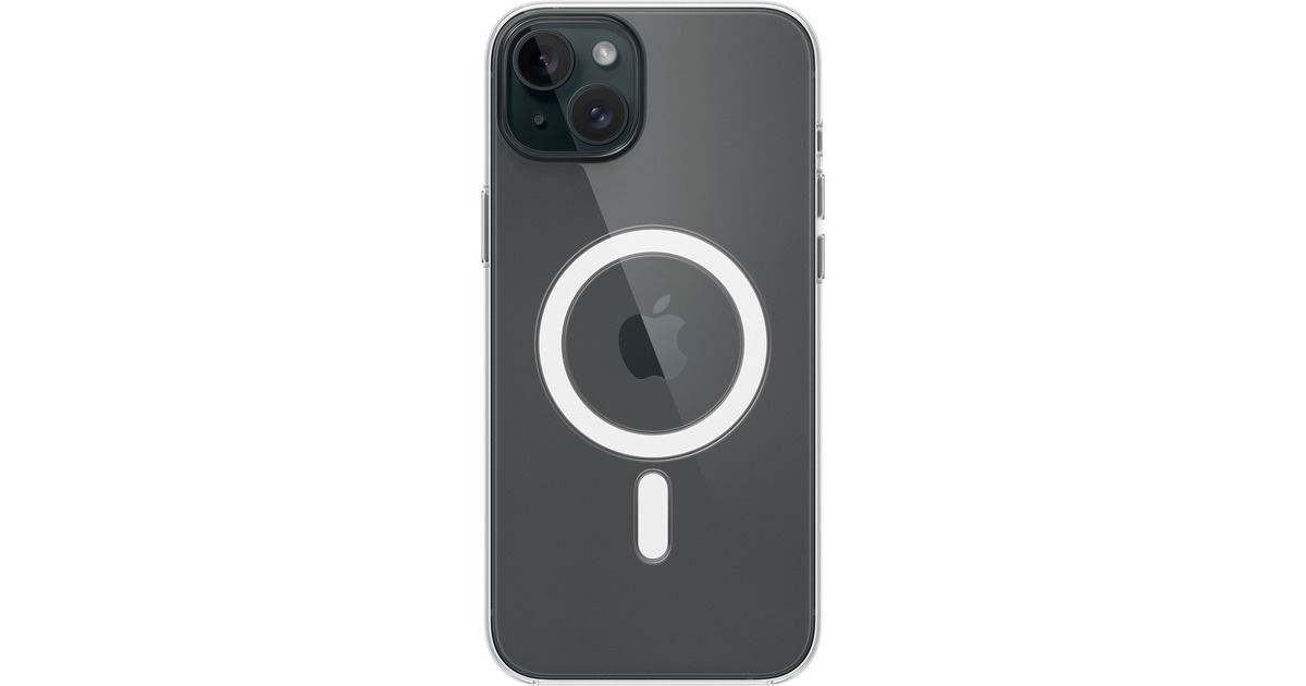 AppleDoorzichtig hoesje met MagSafe voor iPhone 15 Plus telefoonhoesje  (Transparant)