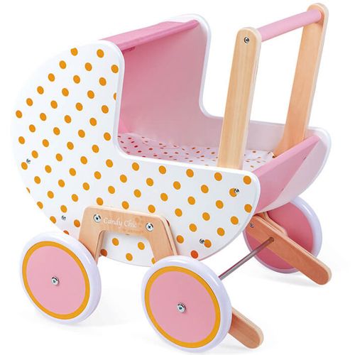 Janod poppenwagen candy chic - stippen
