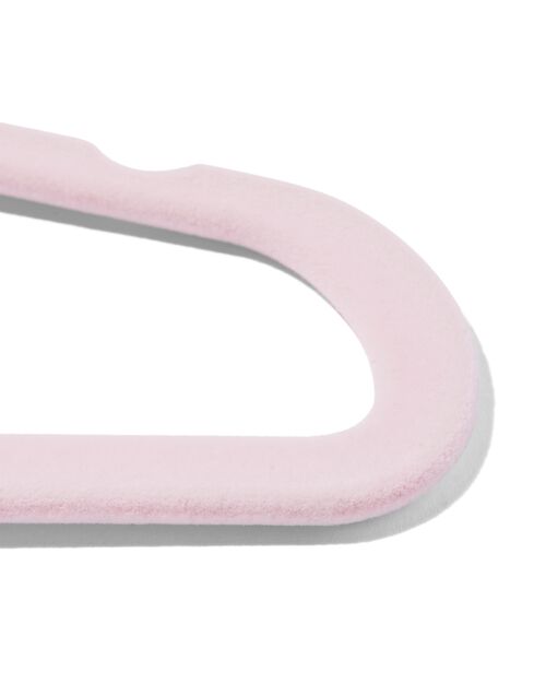 6 petits cintres en velours rose