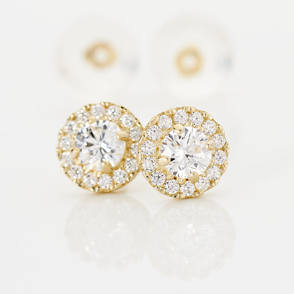 Boucles D'oreilles Puces Edmee Or Jaune Oxyde De Zirconium