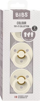 BIBS Try-it Colour Smokk 3-pack Lateks Str. 1, Ivory