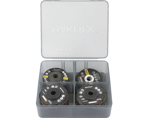 WORX MakerX - Haakse slijper accessoireset geschikt voor mini haakse slijper WX741.9, 16-delig.