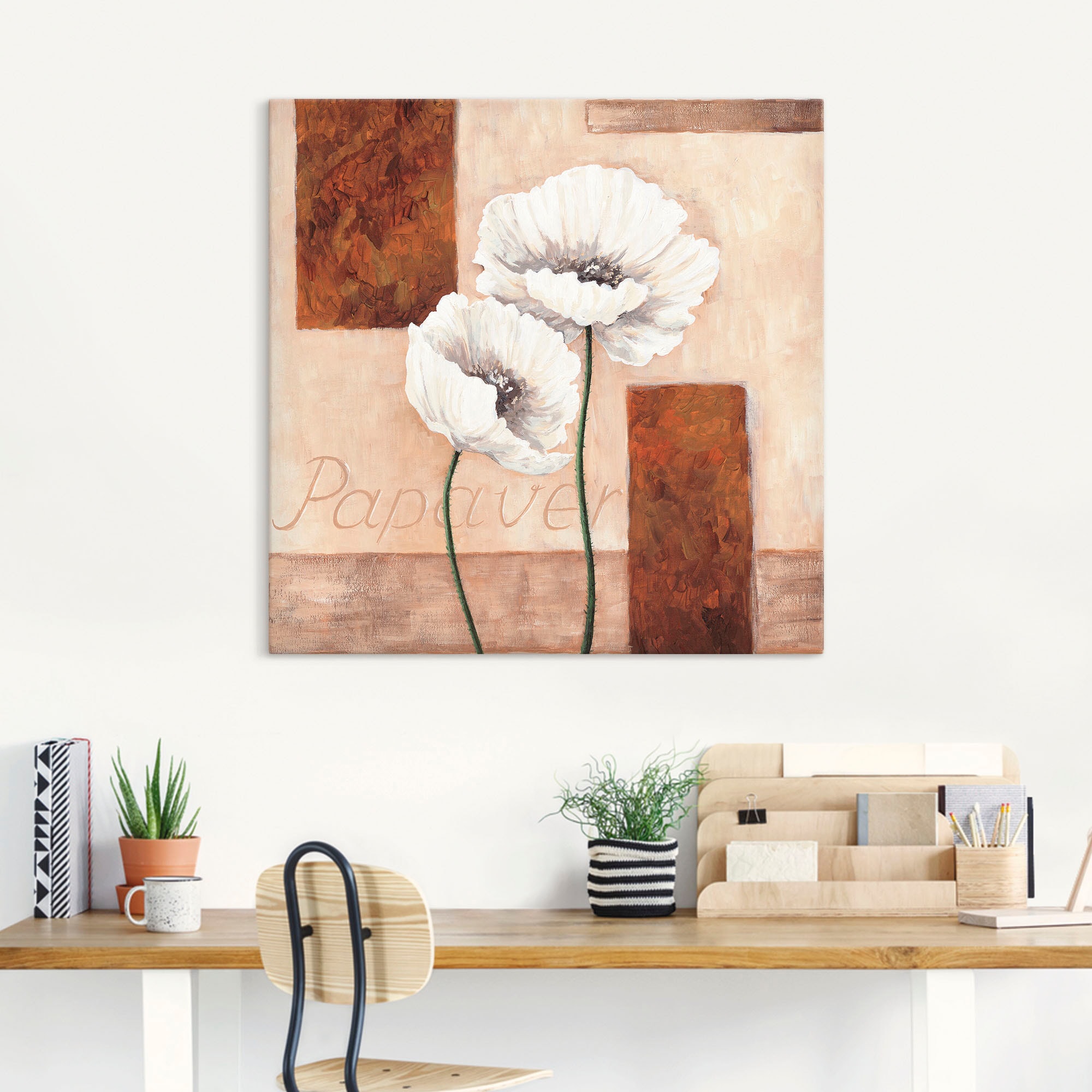 Artland Leinwandbild »Papaver - Mohnblumen« Blumenbilder 1 Stk. tlg. auf Keilrahmen gespannt