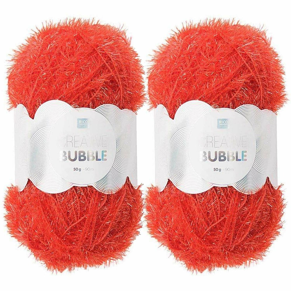 2 pelotes de fil pour éponge créative - creative bubble - rouge