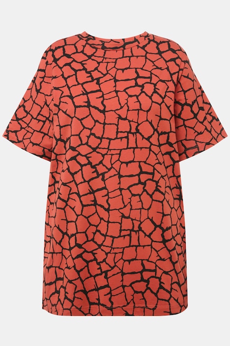 Longshirt, oversized, Giraffen Print, Rundhals, Halbarm