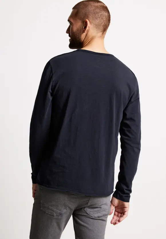 Slub Langarmshirt  - nightshadow blue