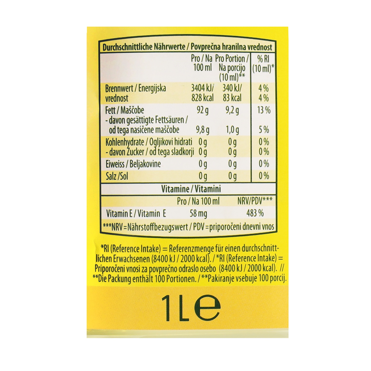 BELLASAN Sonnenblumenöl 1 l