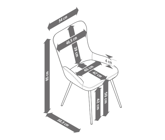 Gepolsterter Stuhl, anthrazit