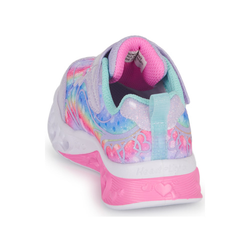 Skechers - FLUTTER HEART LIGHTS - Argenté / Rose / LED