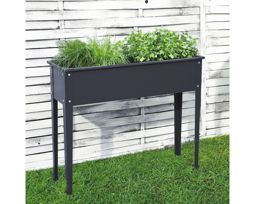 Verhoogd tuinbed op palen, maat 2, 100 x 30 x 80 cm, antraciet