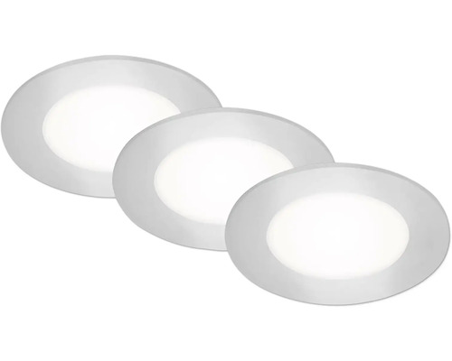 LED inbouwspots set, 3-delig, IP65, 3 x 3W, 3 x 350 lm, 4000 K, chroom/mat, Ø 8,6/6,8 cm, 230V