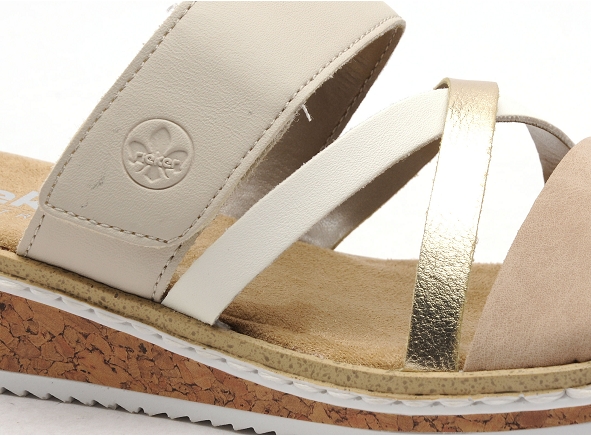 Rieker mules et sabots plats femme v3652 beige