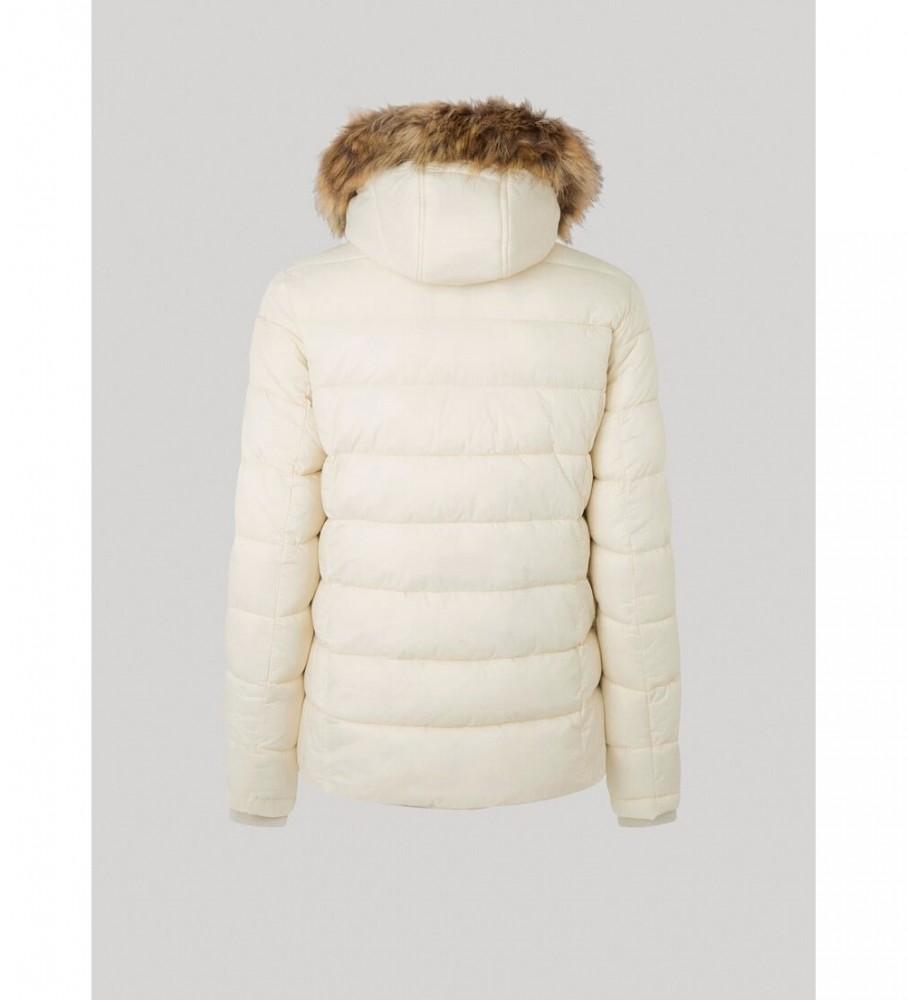 Jaqueta curta bege Pepe Jeans May