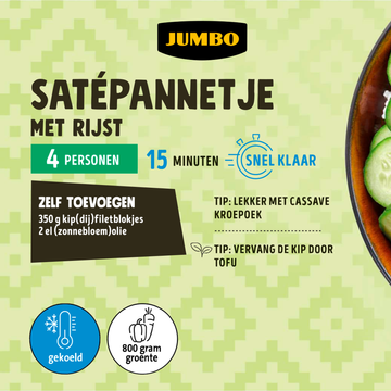 Jumbo Gesneden Verspakket Satépannetje met Rijst 4 Personen