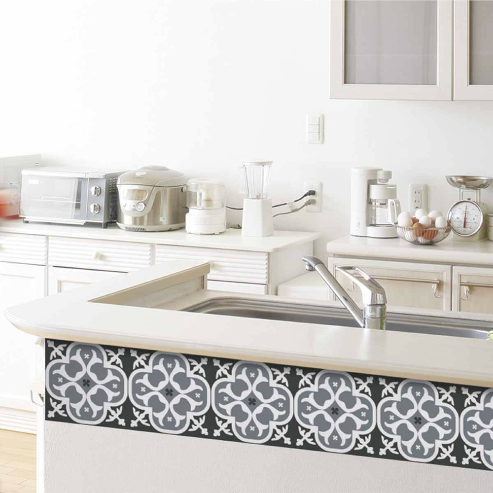 Stickers carrelage 15 x 15 cm - lys noir