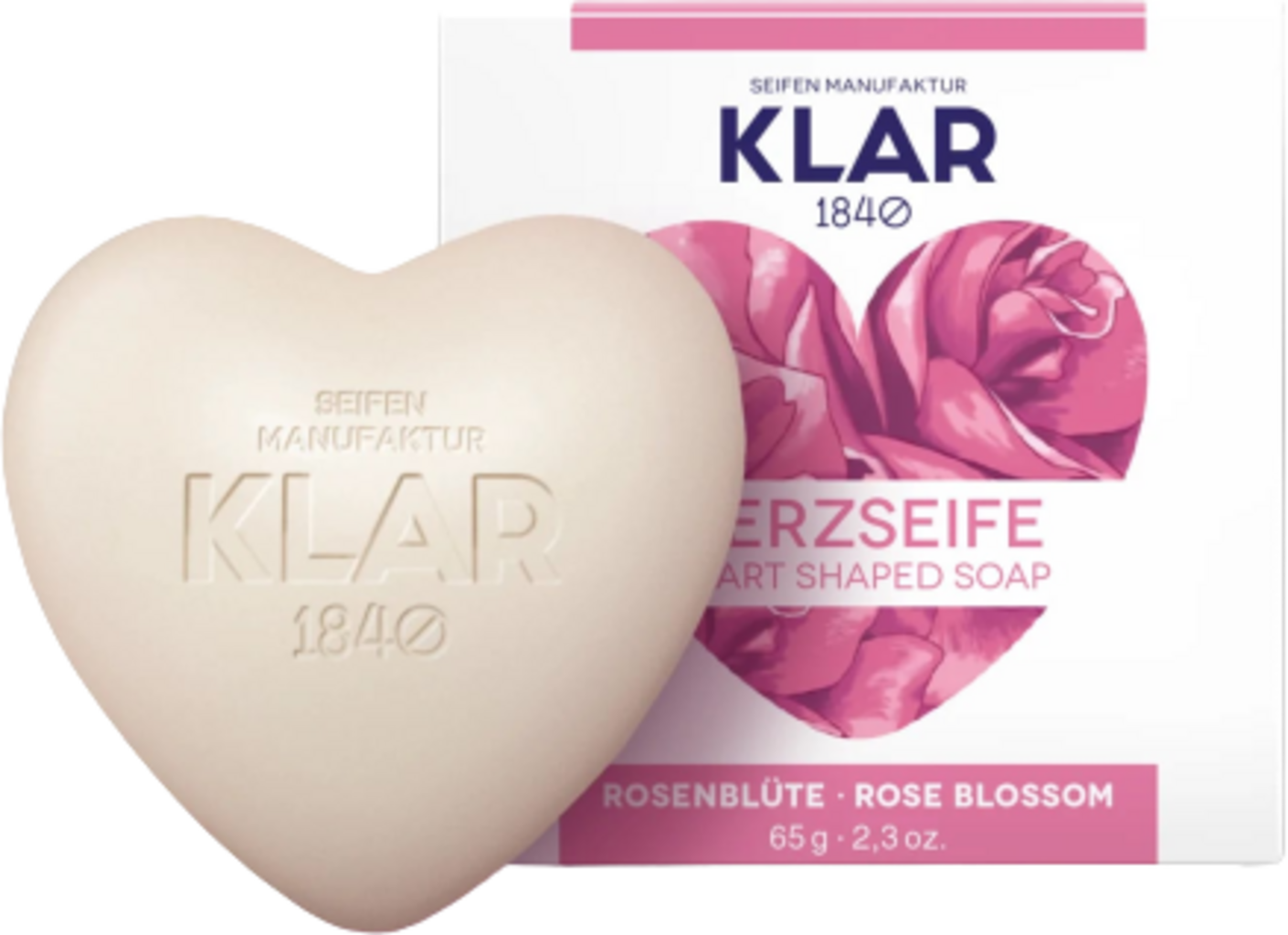 KLAR  Herzseife Rose, 65 g