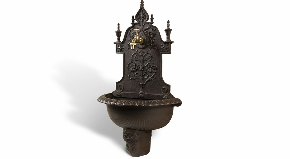 Fontaine de jardin aluminium marron 44x22.5x77.5cm