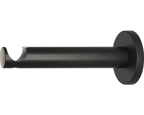 Enkelsporige wandbeugel voor Rivoli, zwart, Ø 20 mm, 12 cm lang