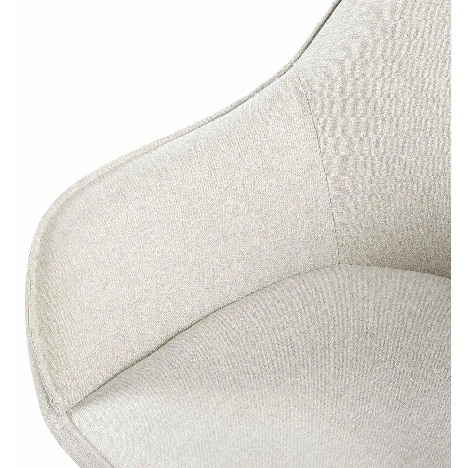 CLP Eetkamerstoel Boise zwart Frame - Stof - creme