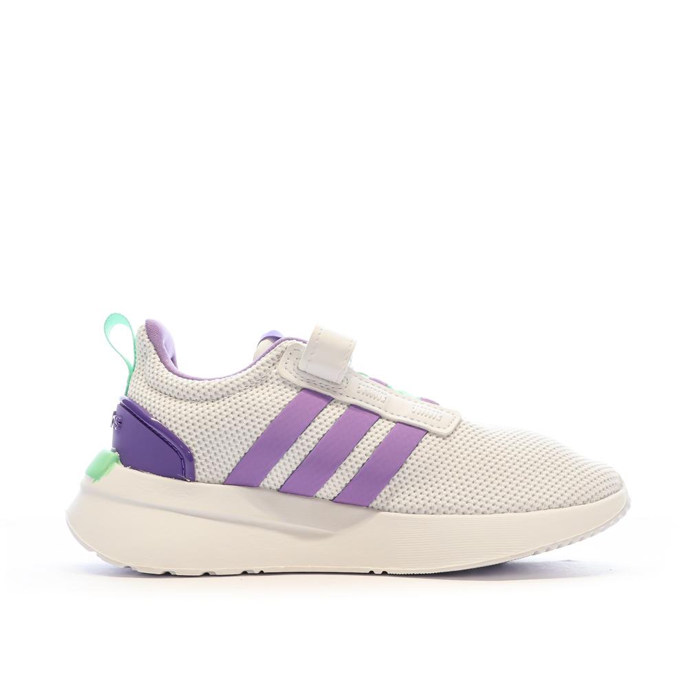 Adidas Baskets Blanches/Violette Fille Adidas Racer