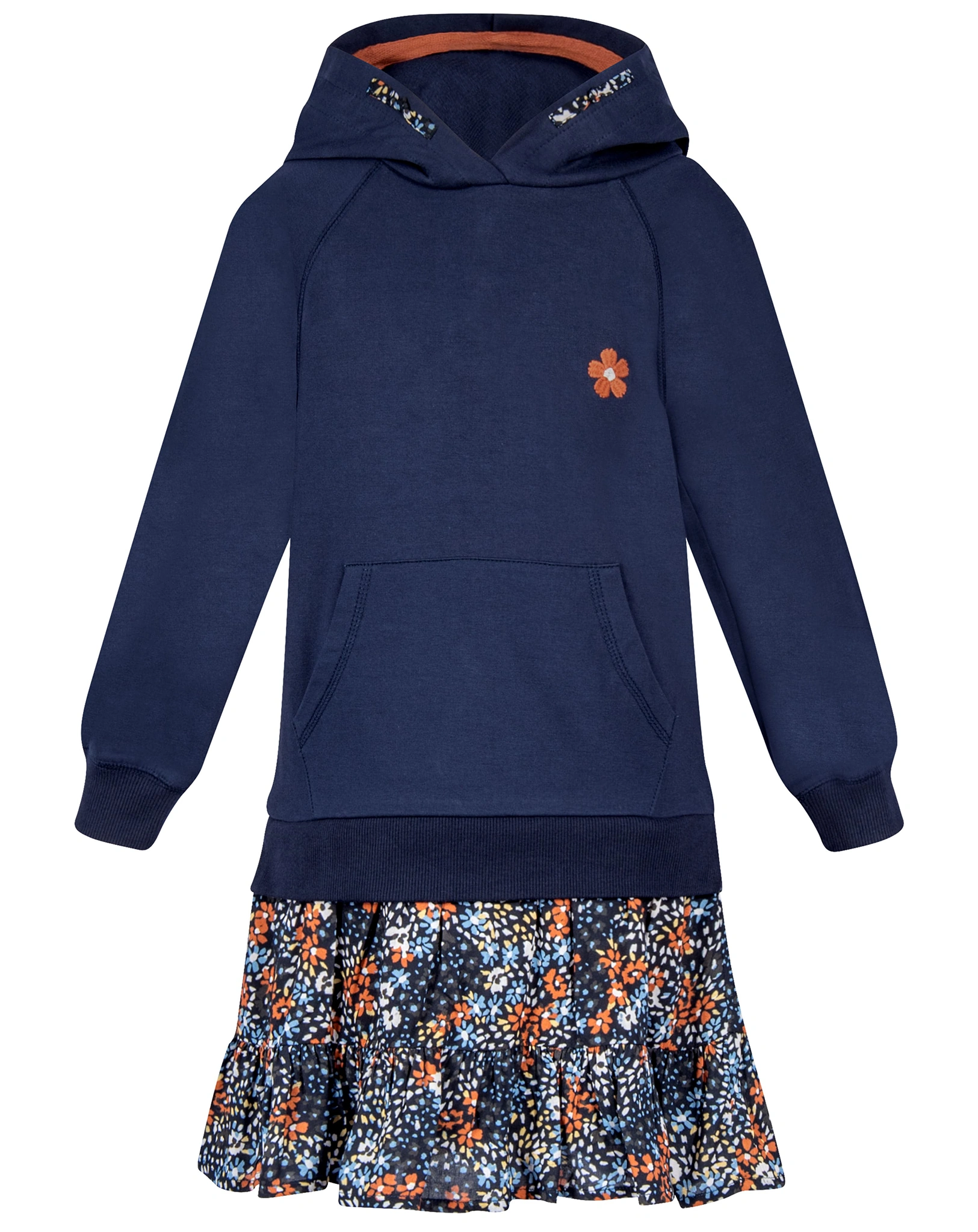 Sweatkleid FLORA mit Kapuze in navy