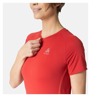 Maillot Manches Courtes Odlo X-Alp Trail 1/2 Zip Femme Rouge