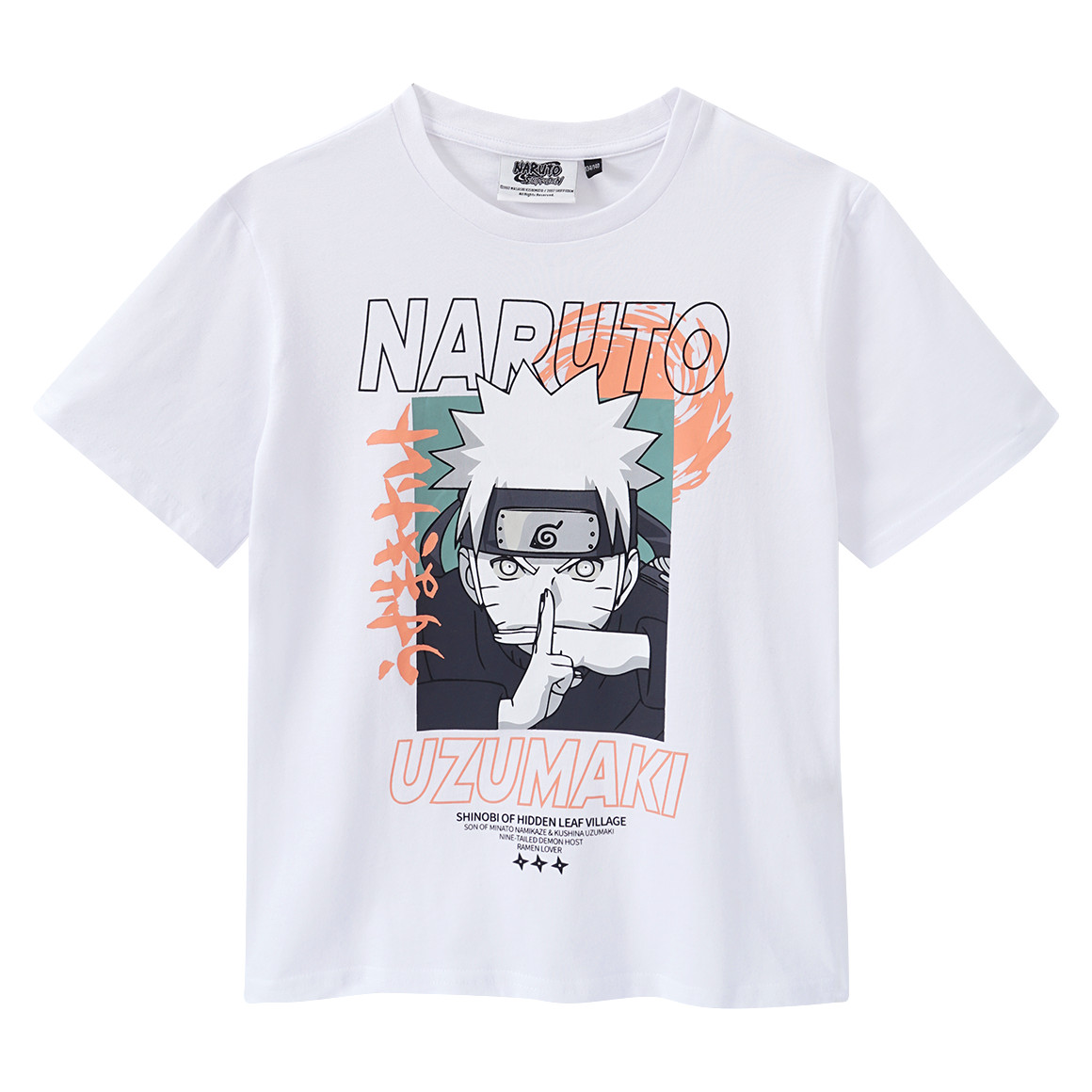 Yigga NARUTO T-Shirt mit großem Motiv weiss