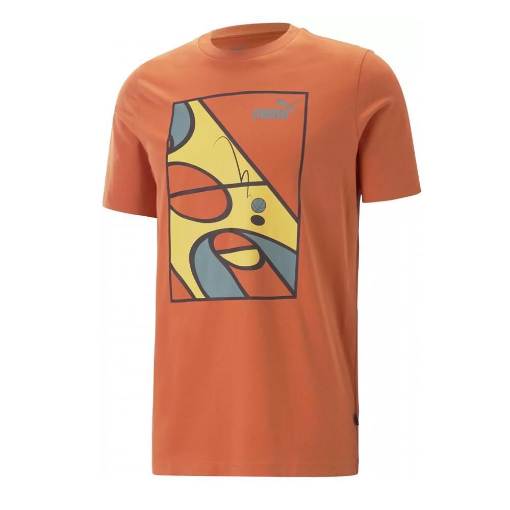 Puma T-shirt Orange Homme Puma Graphics Court