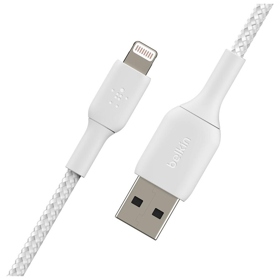 Belkin Câble USB-A vers Lightning MFI renforcé (blanc) - 3 m