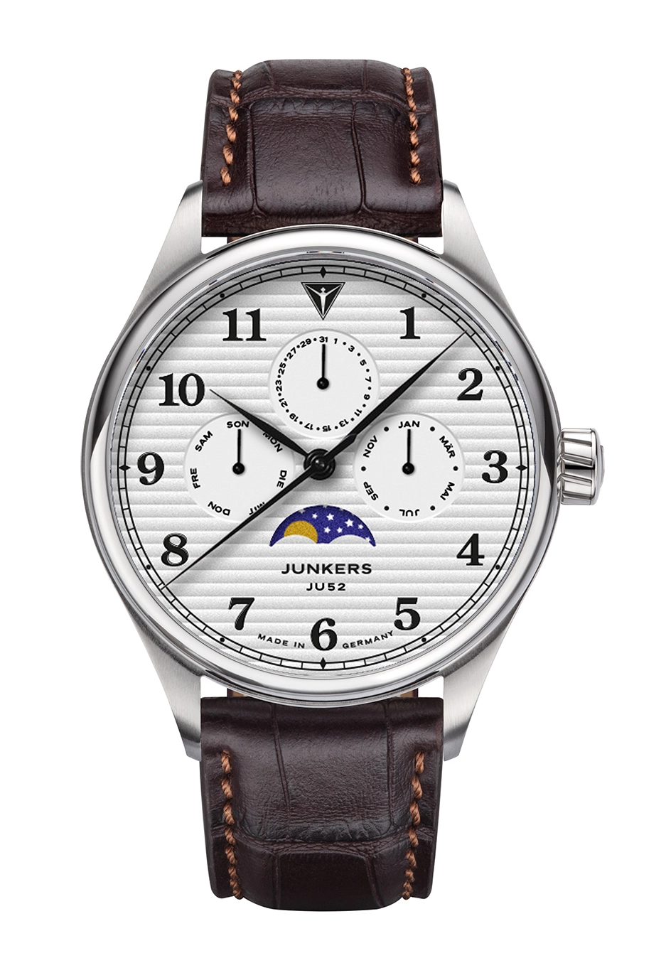 Junkers Tante JU Mondphase Herrenuhr Silber 9.33.01.03