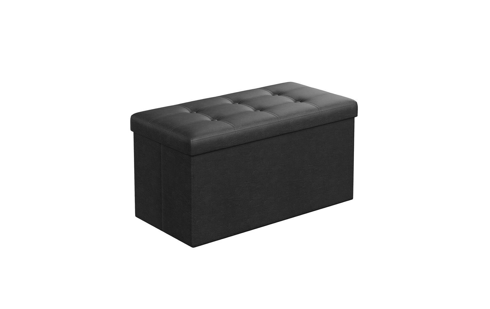 Sitztruhe mit Aufbewahrung 76 x 38 cm, SchwarzTruhenbank