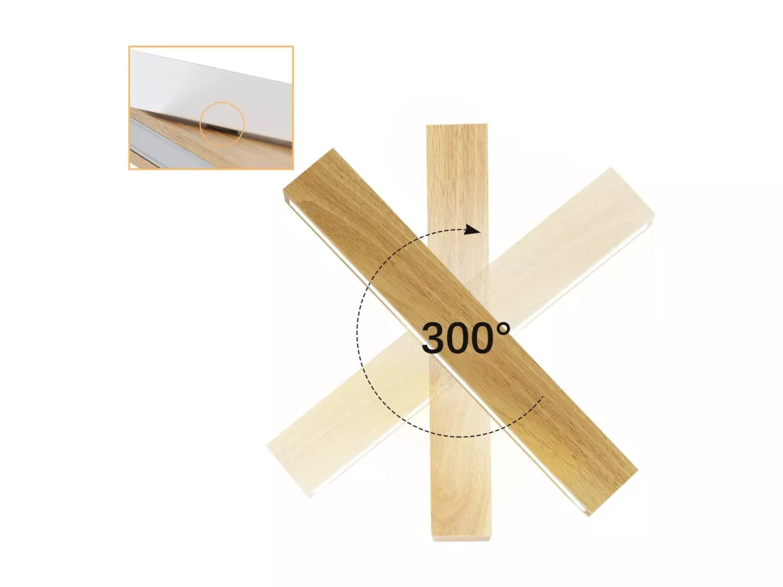 NETTLIFE LED Applique murale intérieure : 52CM Bois Moderne Lampe de couloir Up et Down Design 17W Lampe de cage d'escalier 3000K Blanc chaud