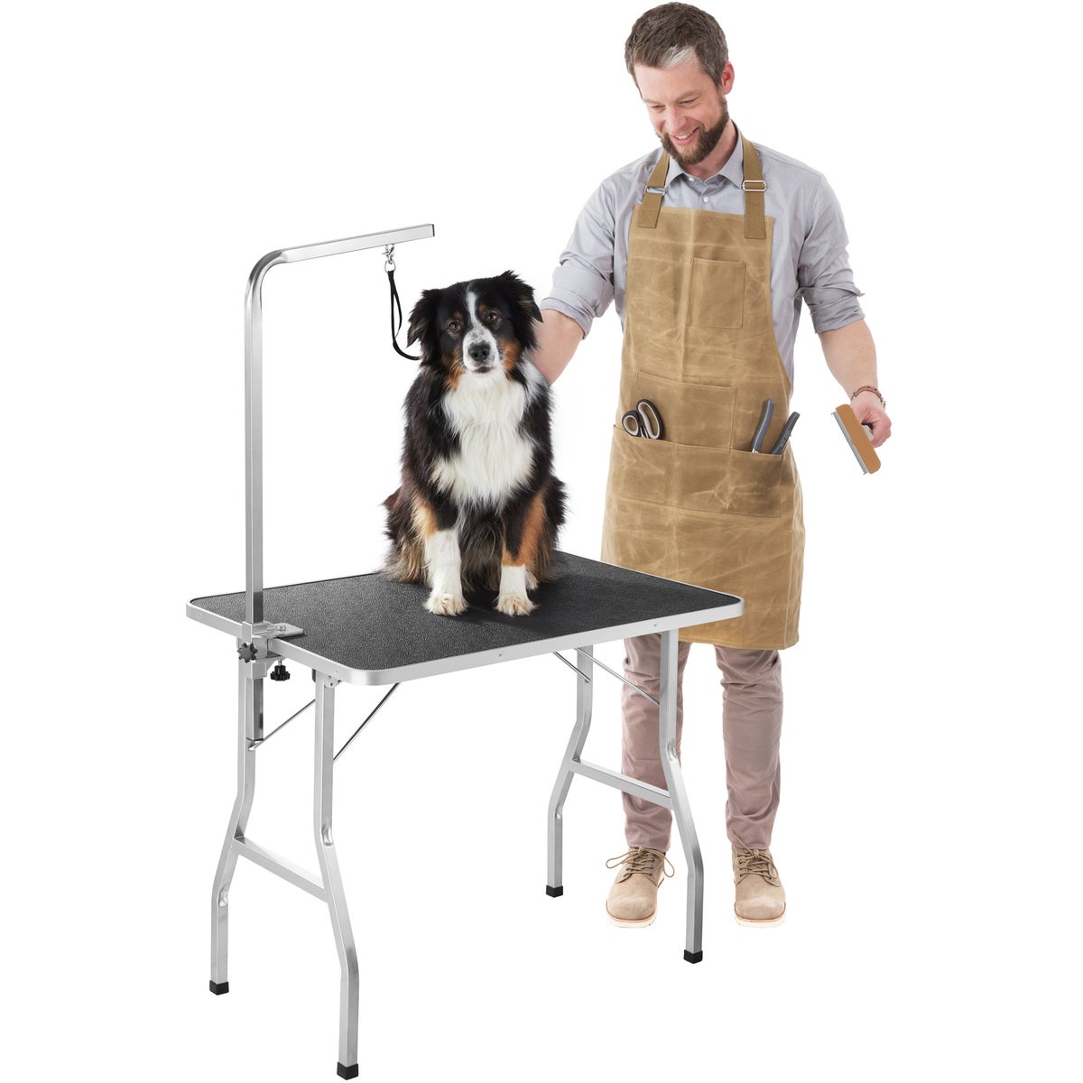 tectake trimtafel met in hoogte verstelbare arm, draagvermogen 60 kg