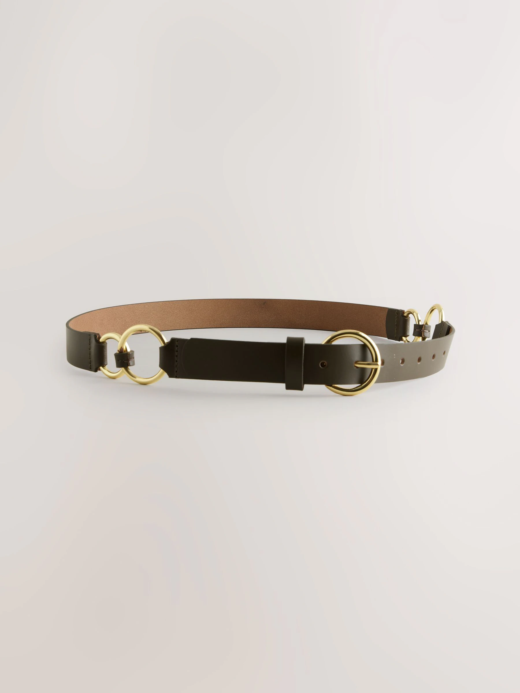 Kakigroen - Metal Ring Detail Regular Leather Belt