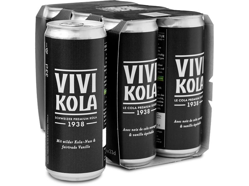 Vivi Kola Soft-Drinks Vivi Kola klassisch 6 x 0.33 l Schweizer Premium-Erfrischungsgetränk mit prickelnder Kohlensäure und Koffein